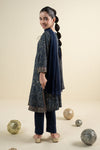 3 Piece Embroidered Raw Silk Suit