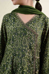 3 Piece Embroidered Raw Silk Suit
