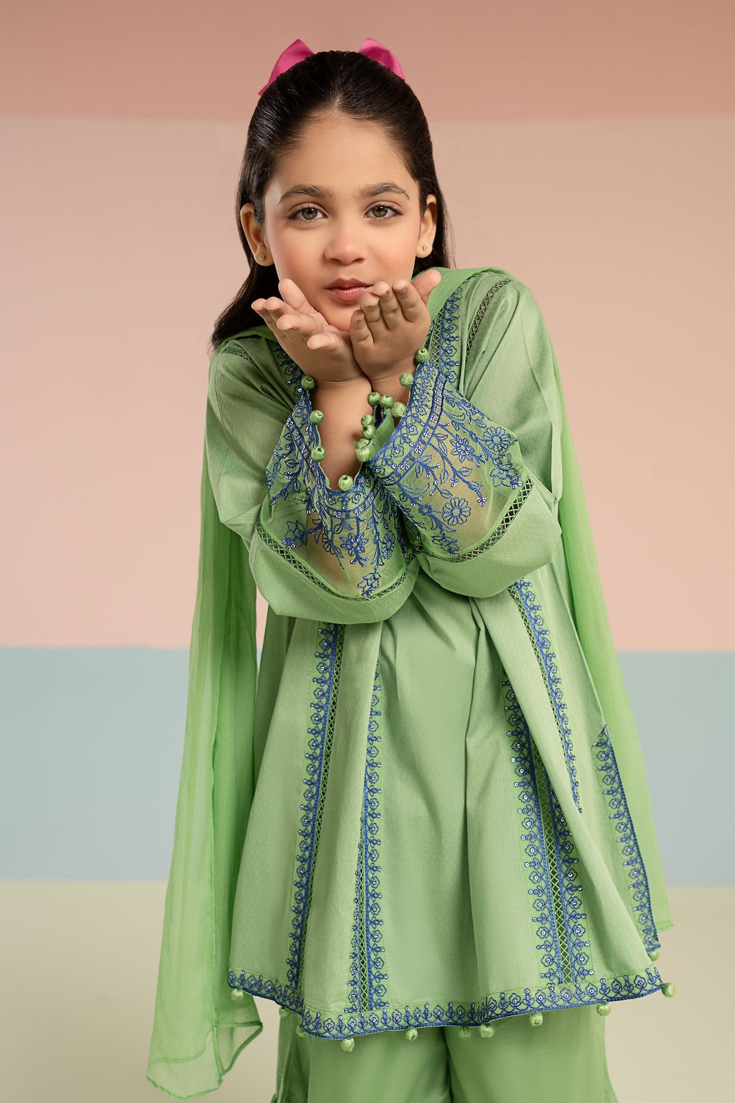 3 Piece Embroidered Dobby Lawn Suit