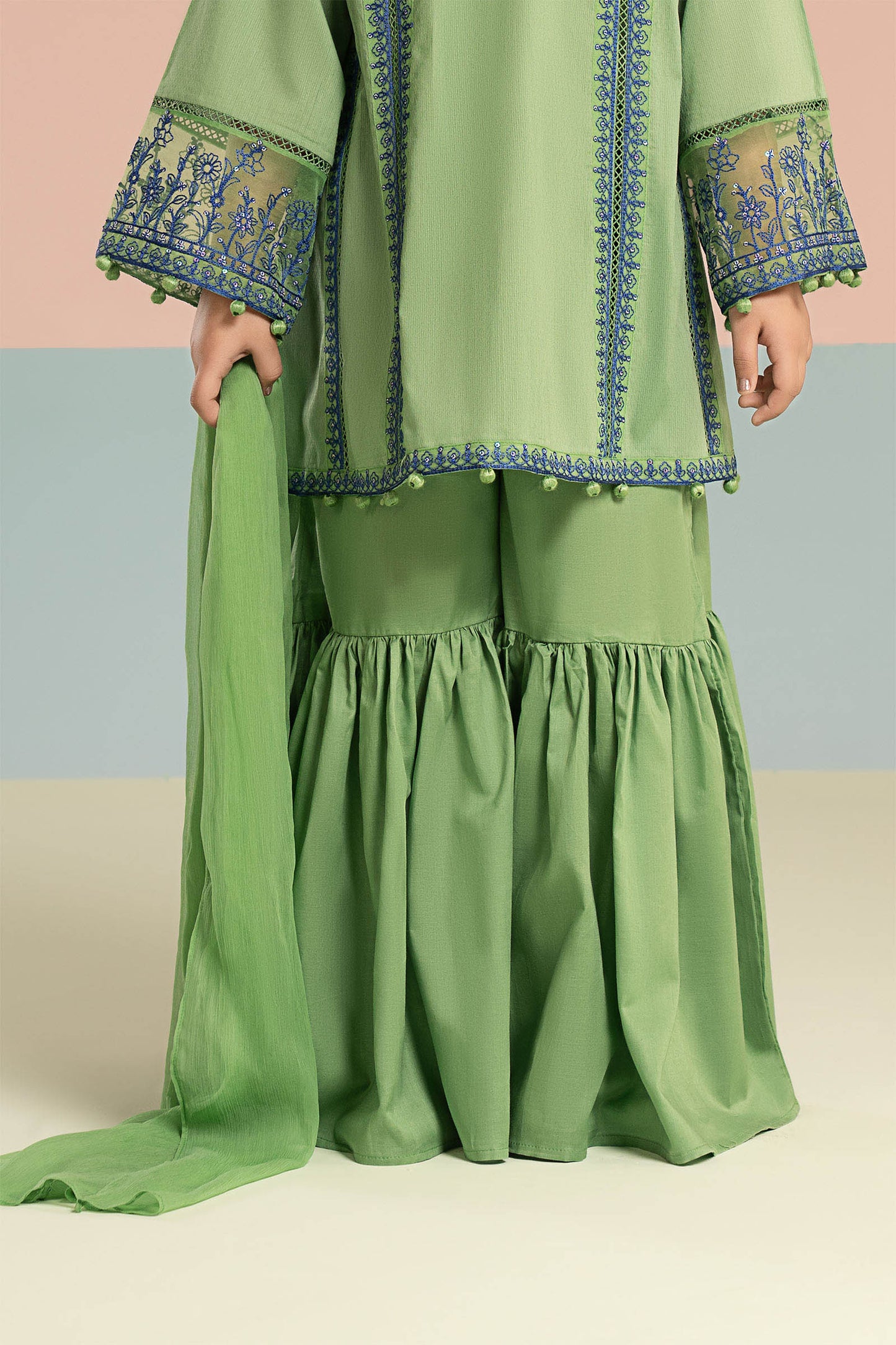 3 Piece Embroidered Dobby Lawn Suit