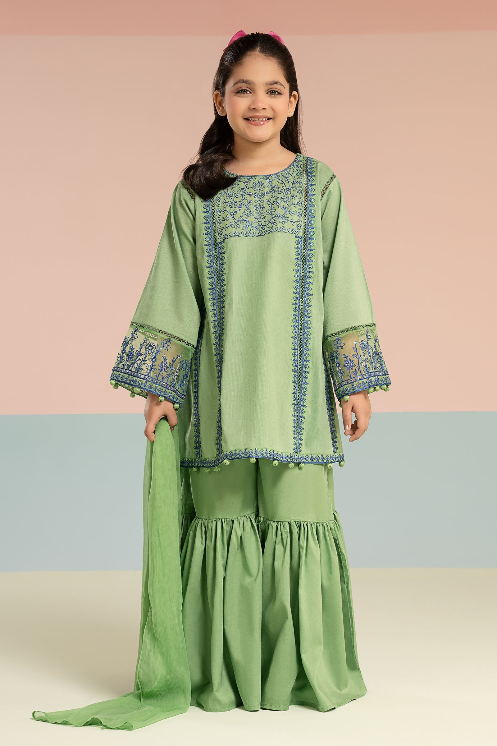 3 Piece Embroidered Dobby Lawn Suit