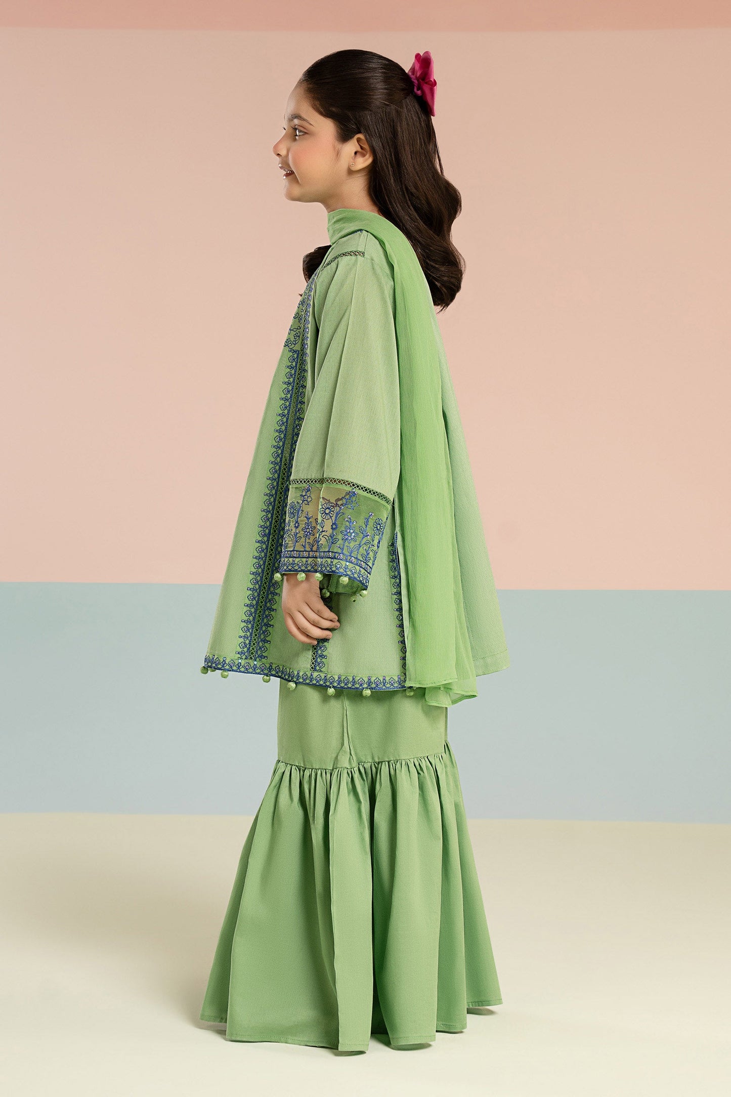 3 Piece Embroidered Dobby Lawn Suit