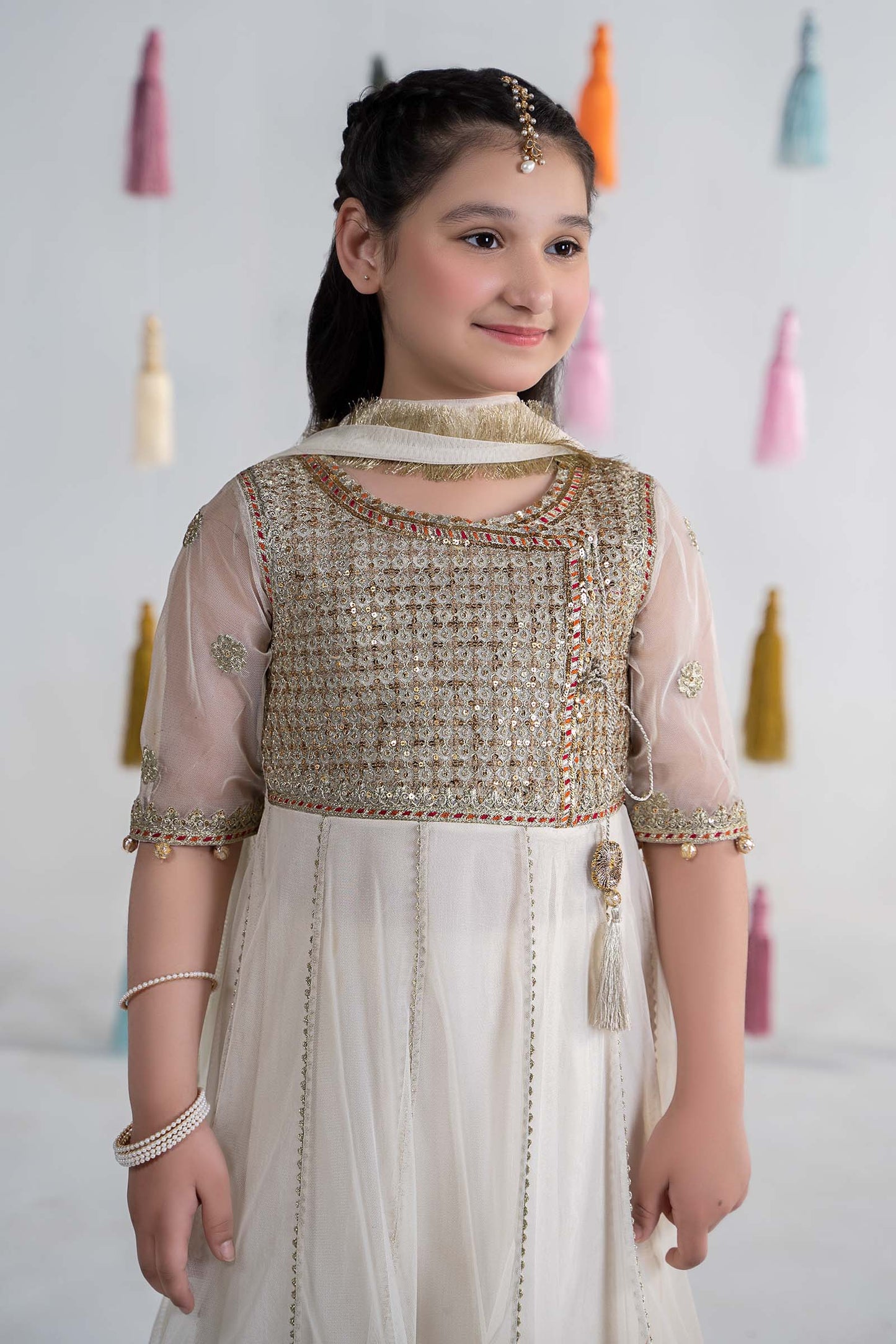 3 Piece Embroidered Net Suit