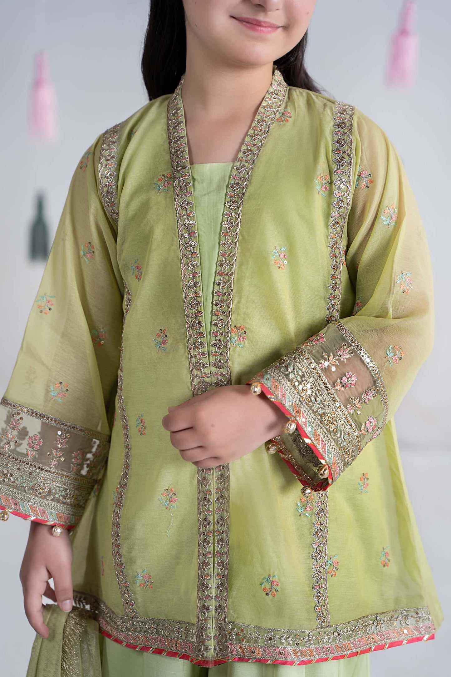 3 Piece Embroidered Paper Cotton Suit
