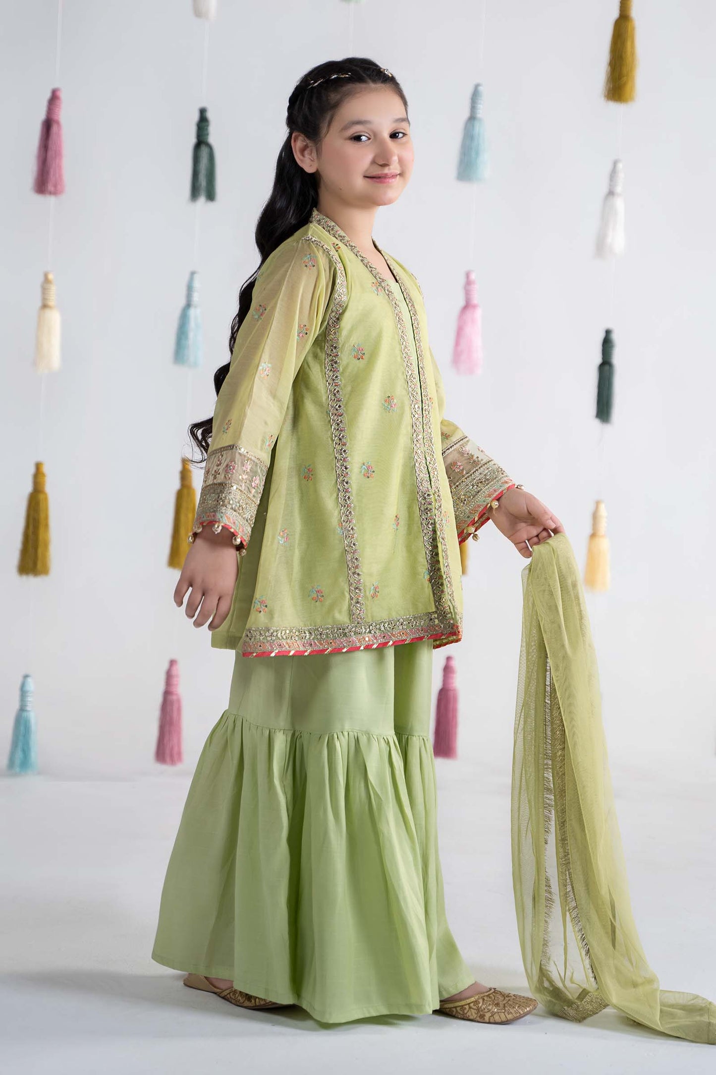 3 Piece Embroidered Paper Cotton Suit