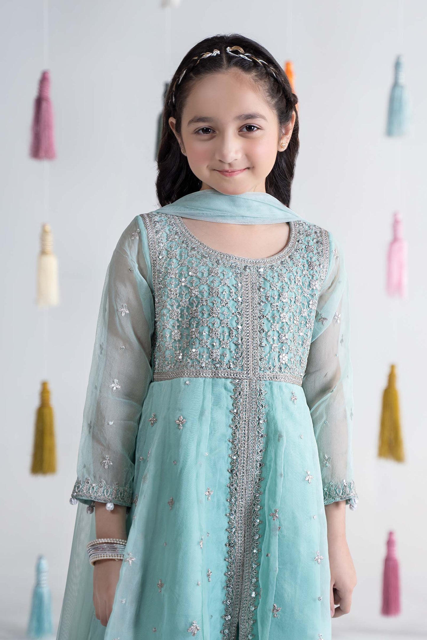 3 Piece Embroidered Organza Suit