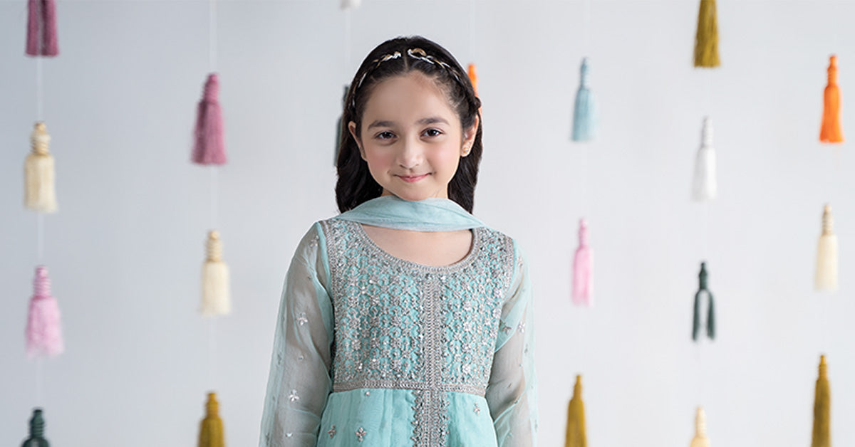 3 Piece Embroidered Organza Suit