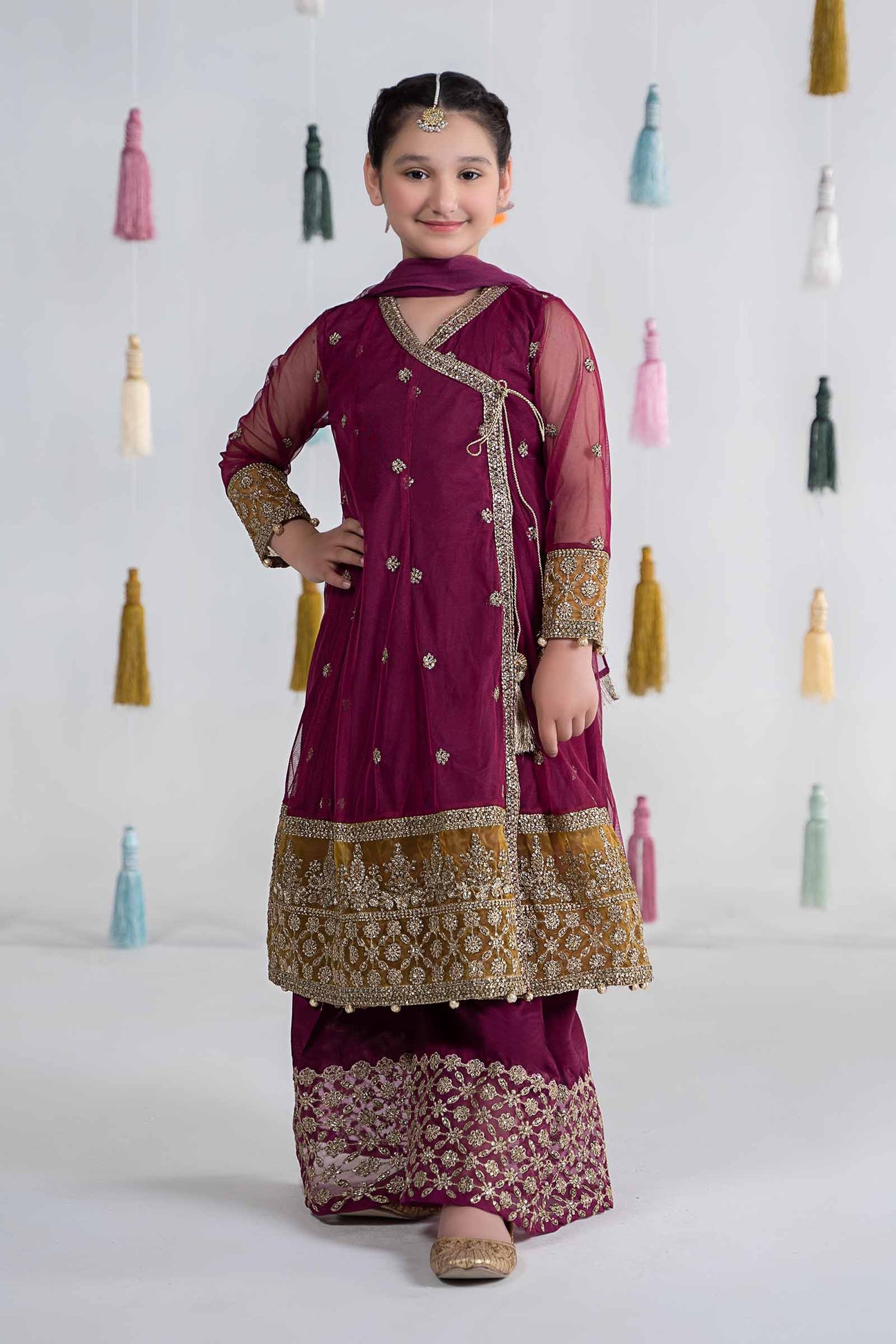 3 Piece Embroidered Net Suit