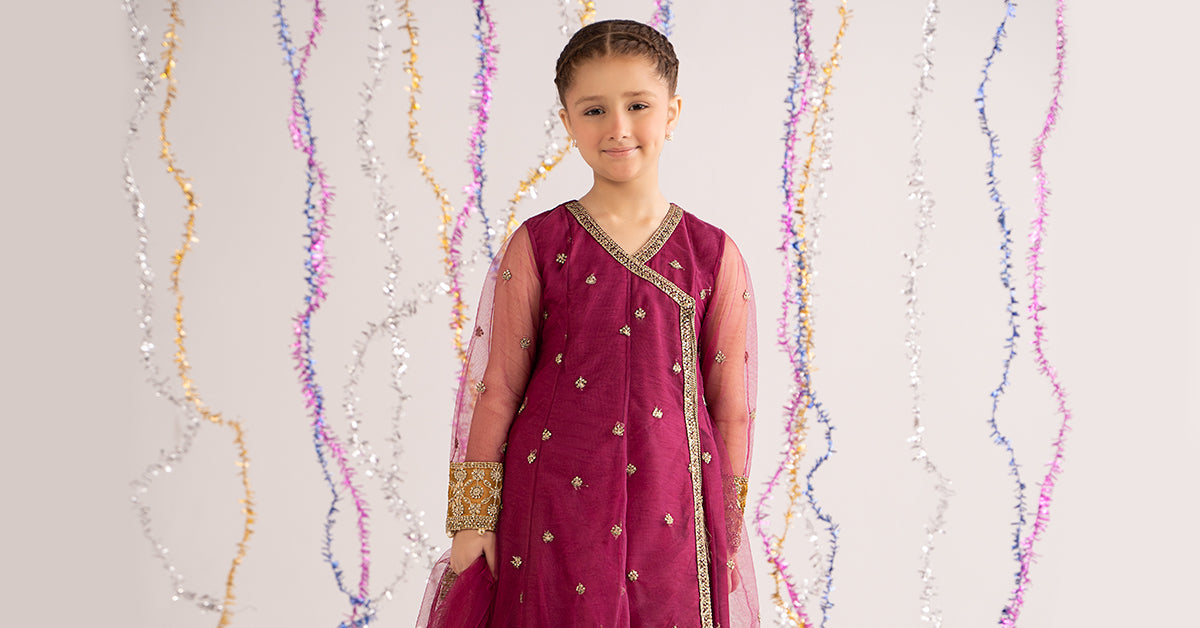 3 Piece Embroidered Net Suit