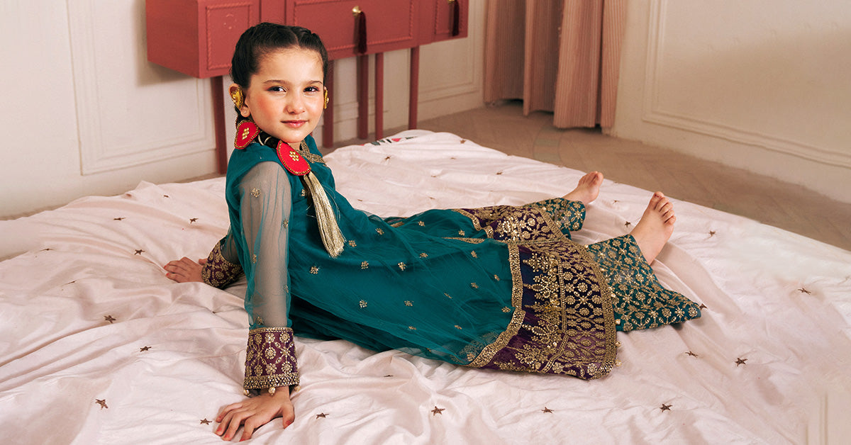 3 Piece Embroidered Net Suit