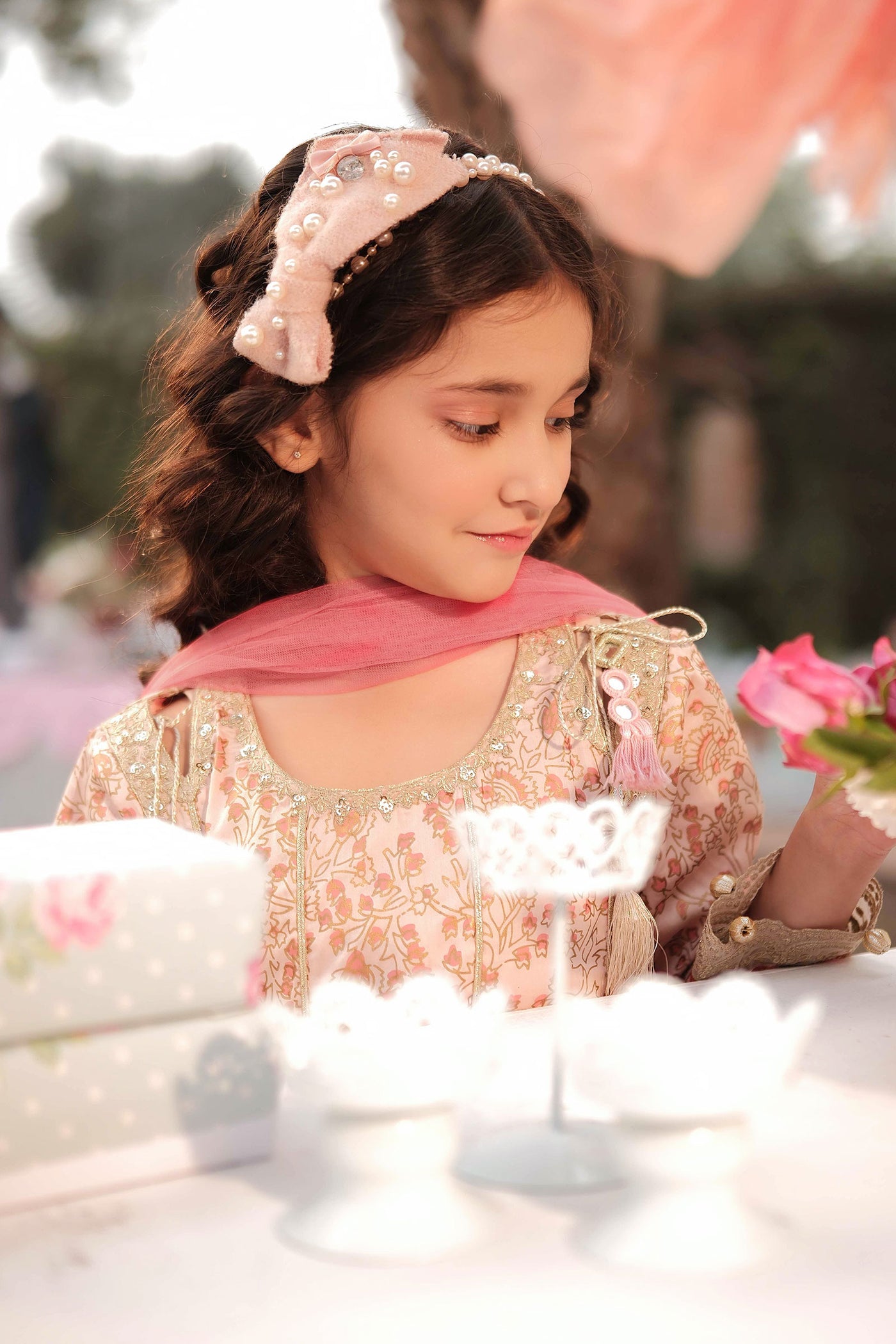 3 Piece Embroidered Cotton Satin Suit | MKS-EF25-08