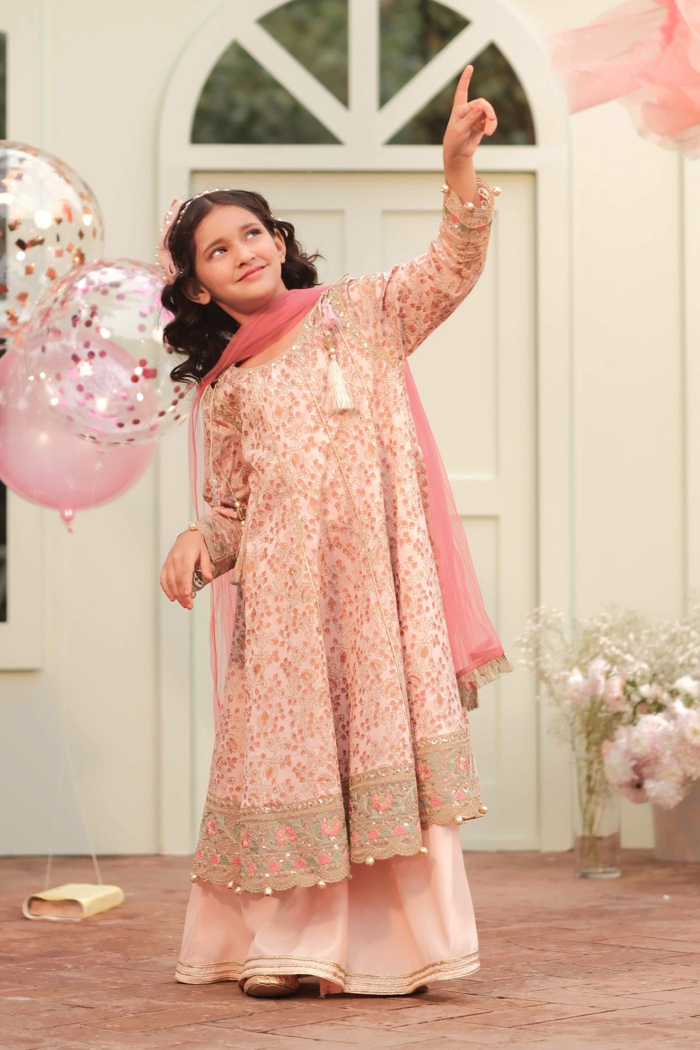 3 Piece Embroidered Cotton Satin Suit | MKS-EF25-08