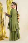 3 Piece Embroidered Raw Silk Suit