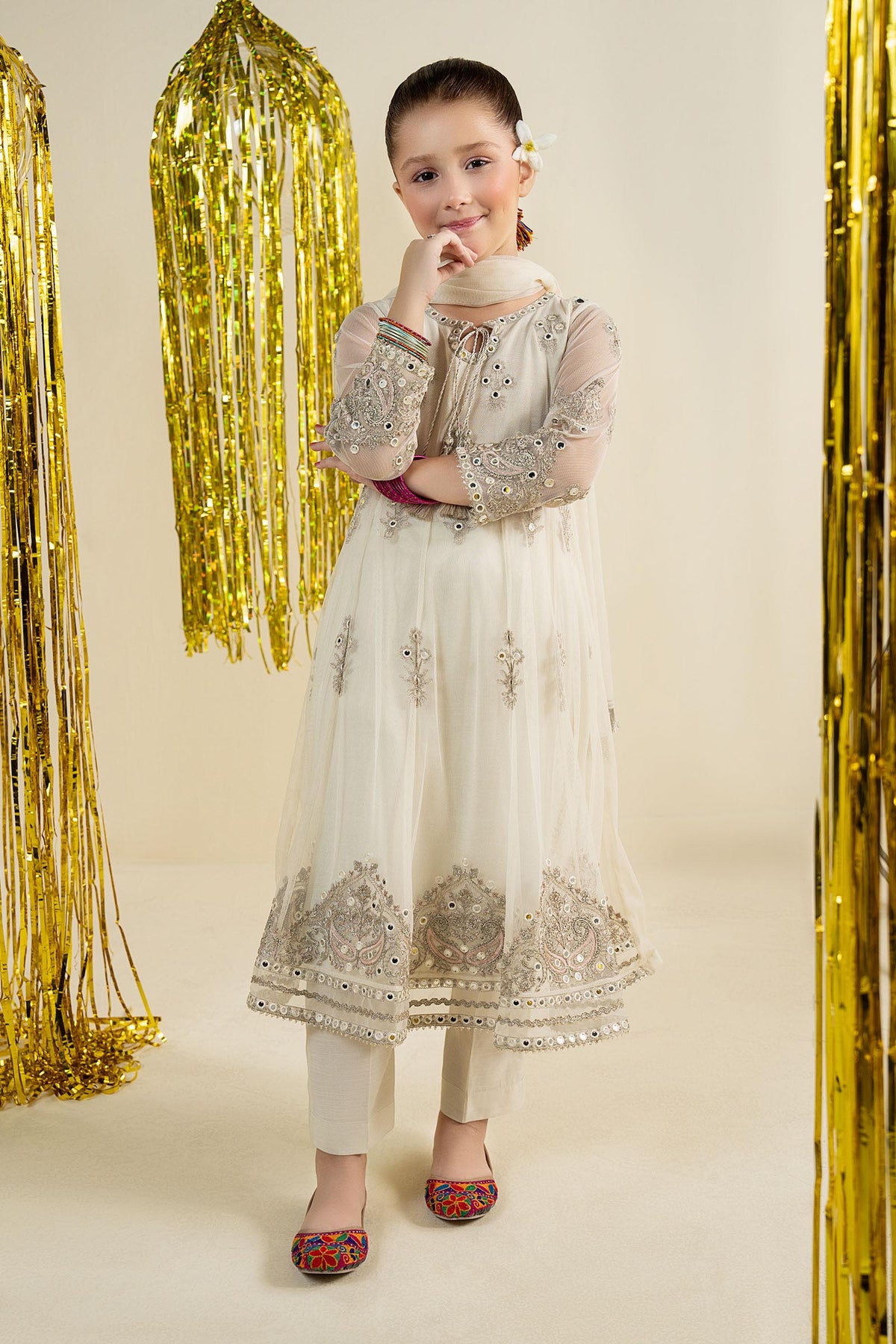 3 Piece Embroidered Net Suit