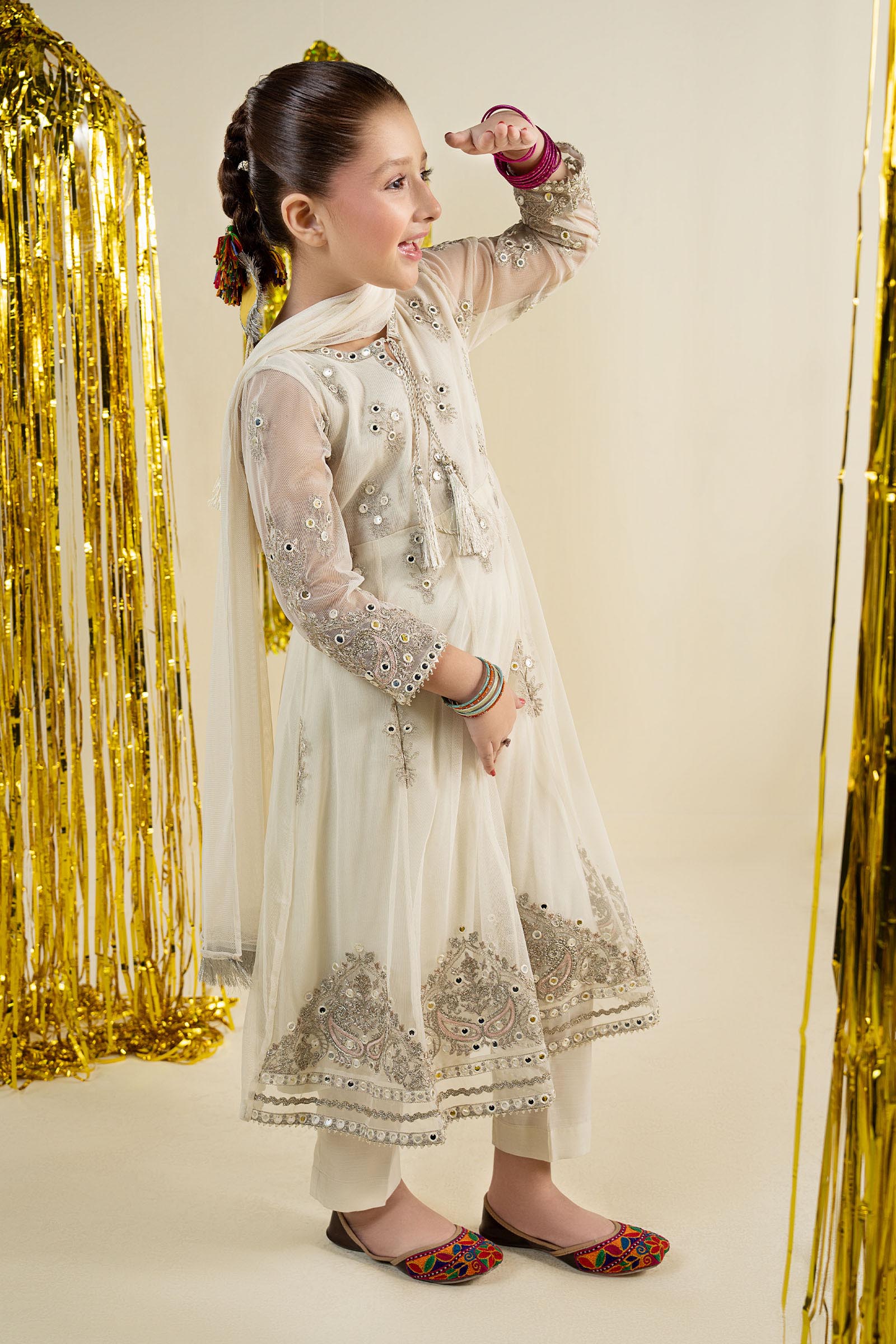 3 Piece Embroidered Net Suit