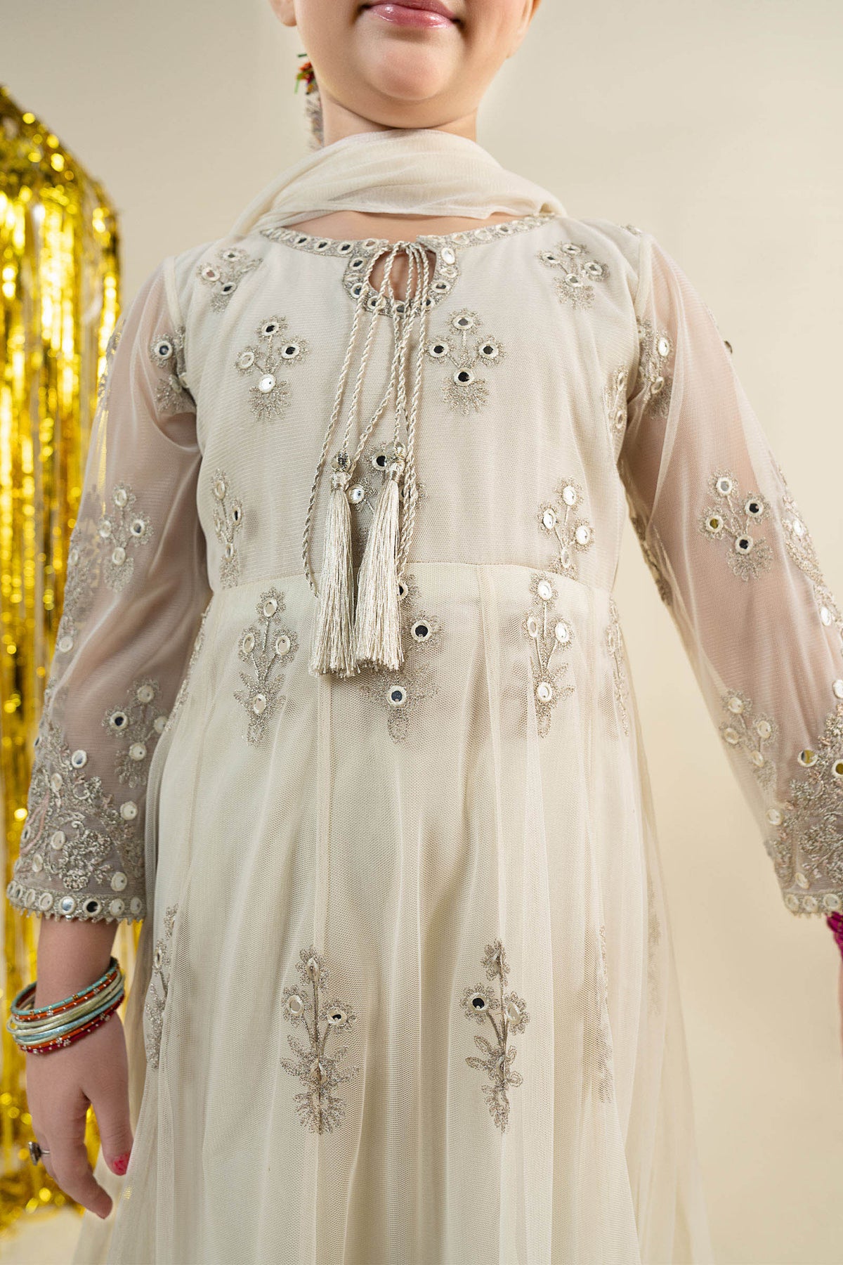 3 Piece Embroidered Net Suit