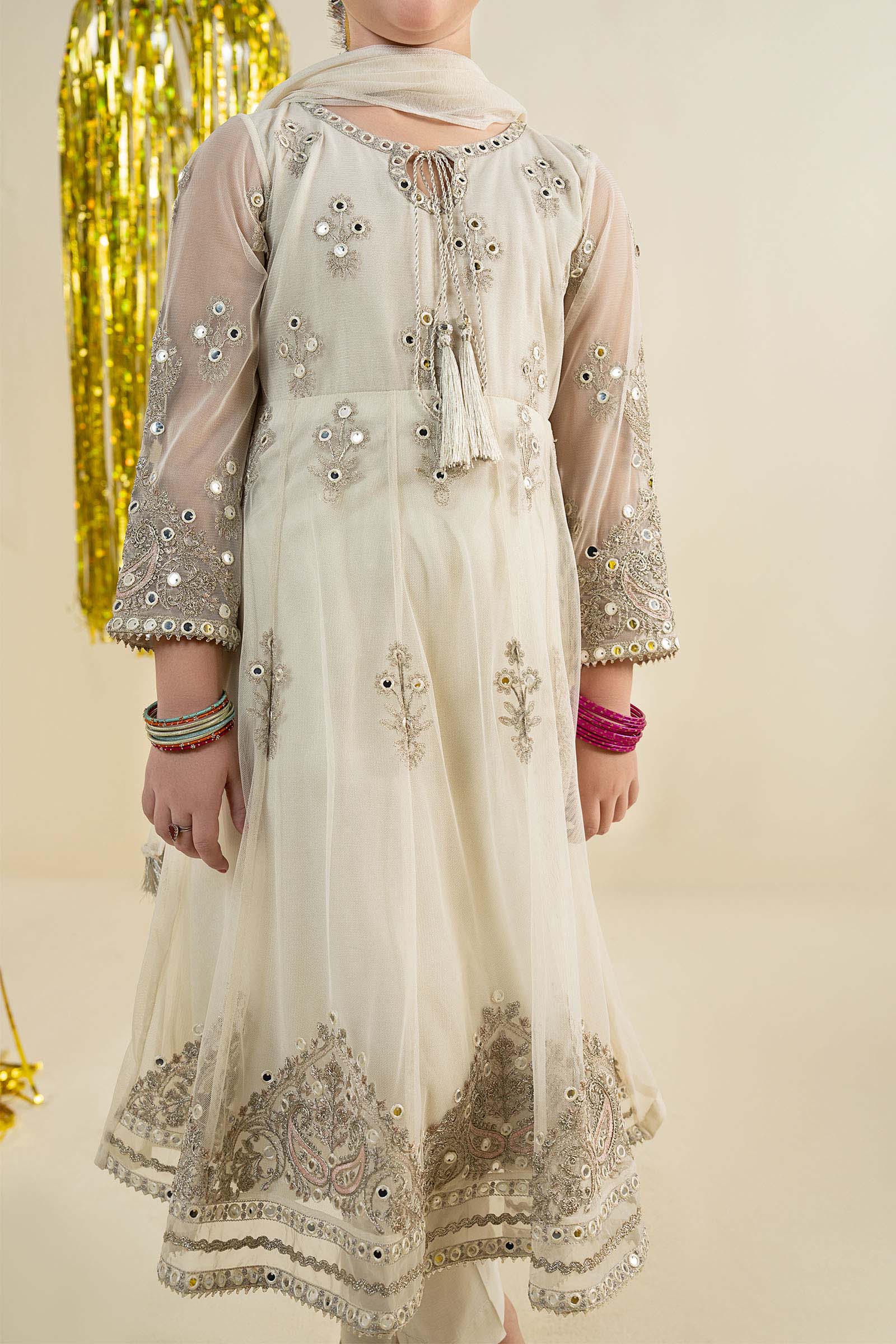 3 Piece Embroidered Net Suit