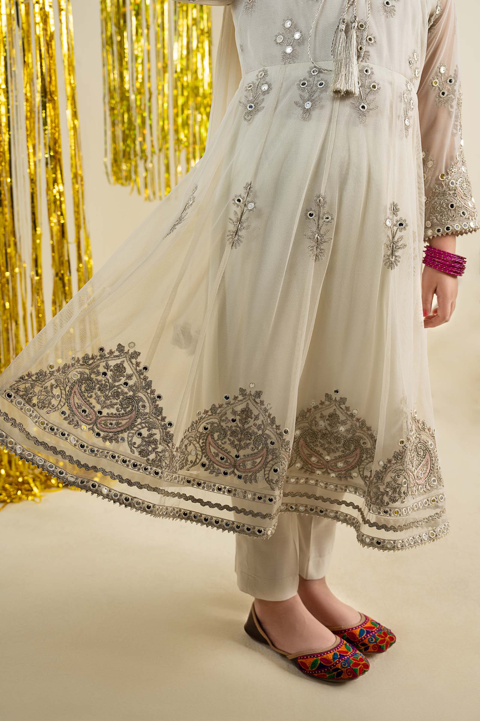 3 Piece Embroidered Net Suit