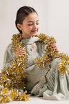 3 Piece Embroidered Staple Lurex Suit