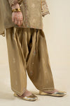 3 Piece Embroidered Black Warp Silk Suit