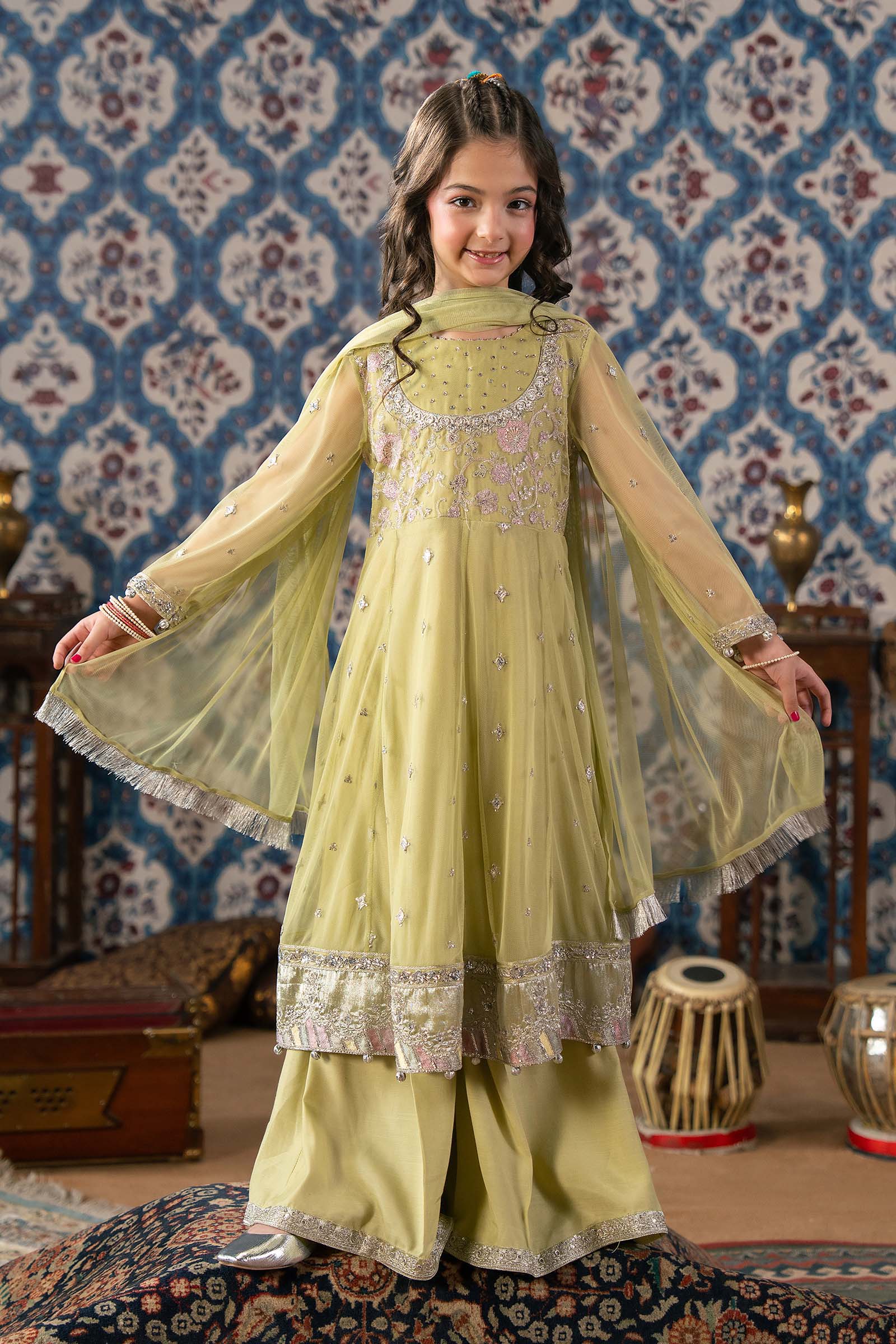 3 Piece Embroidered Net Suit