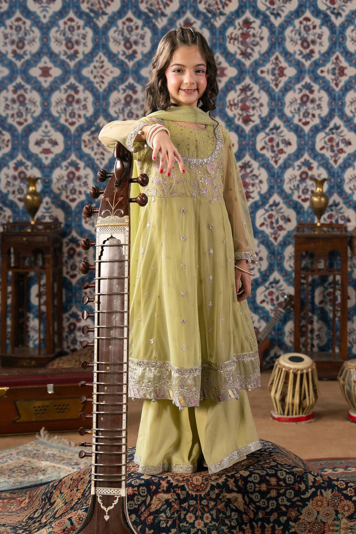 3 Piece Embroidered Net Suit
