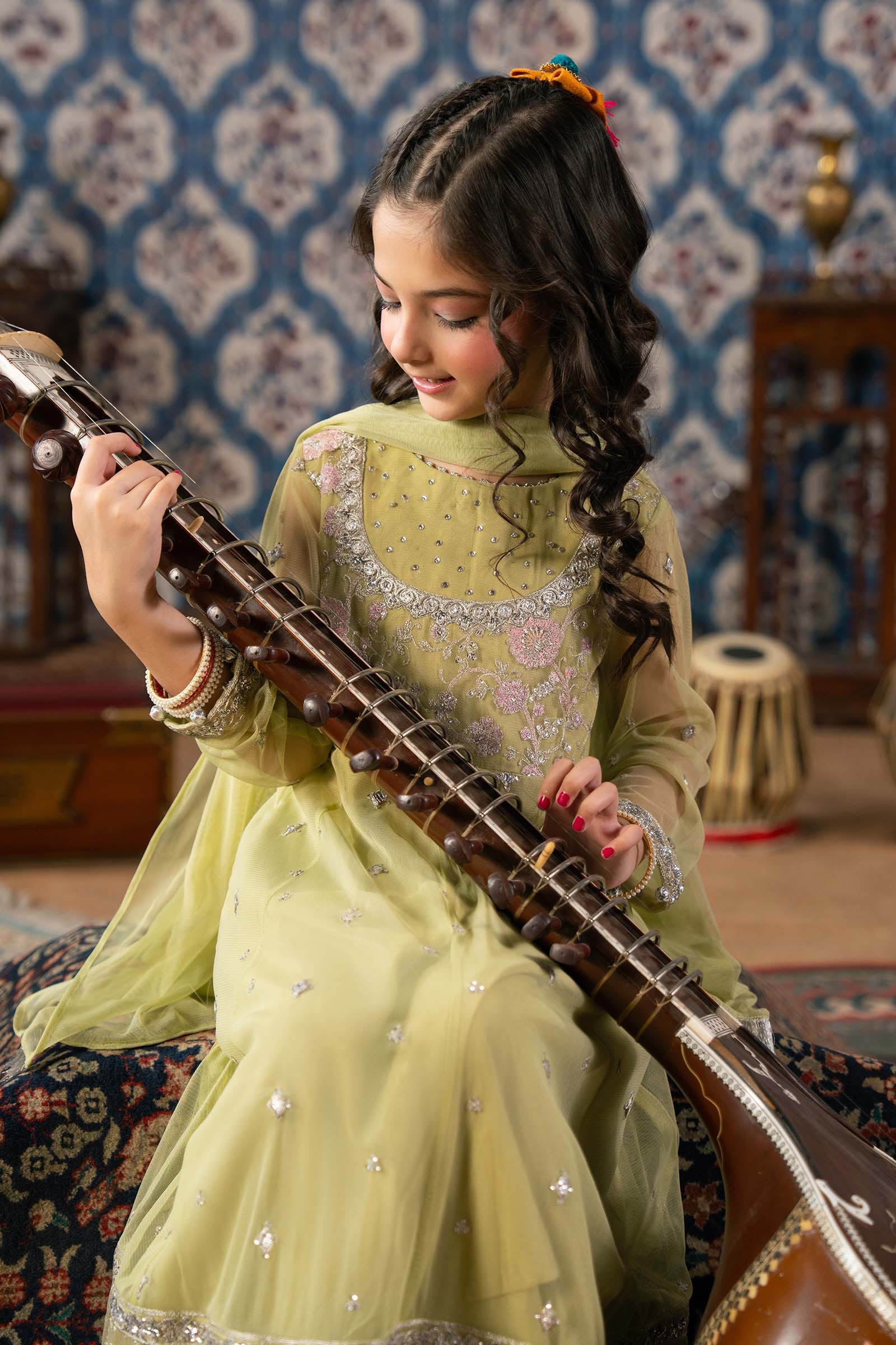 3 Piece Embroidered Net Suit