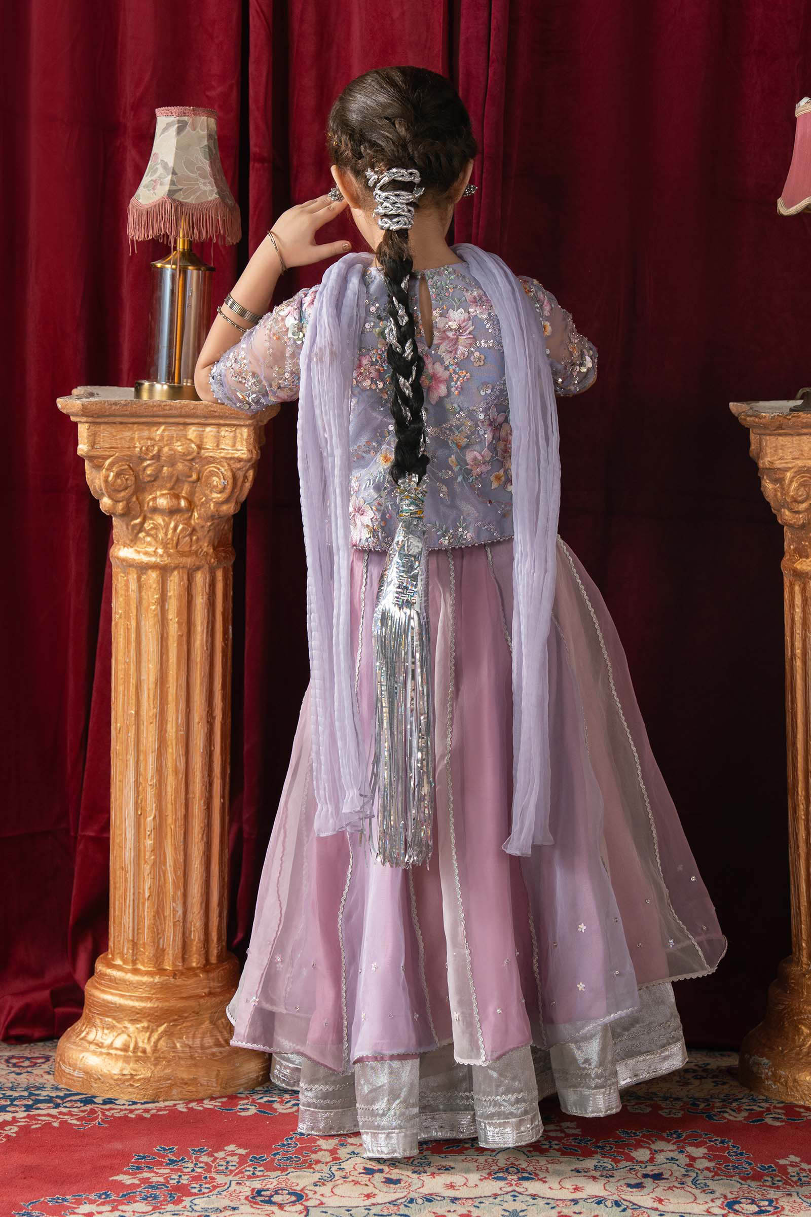 3 Piece Embroidered Tissue Suit