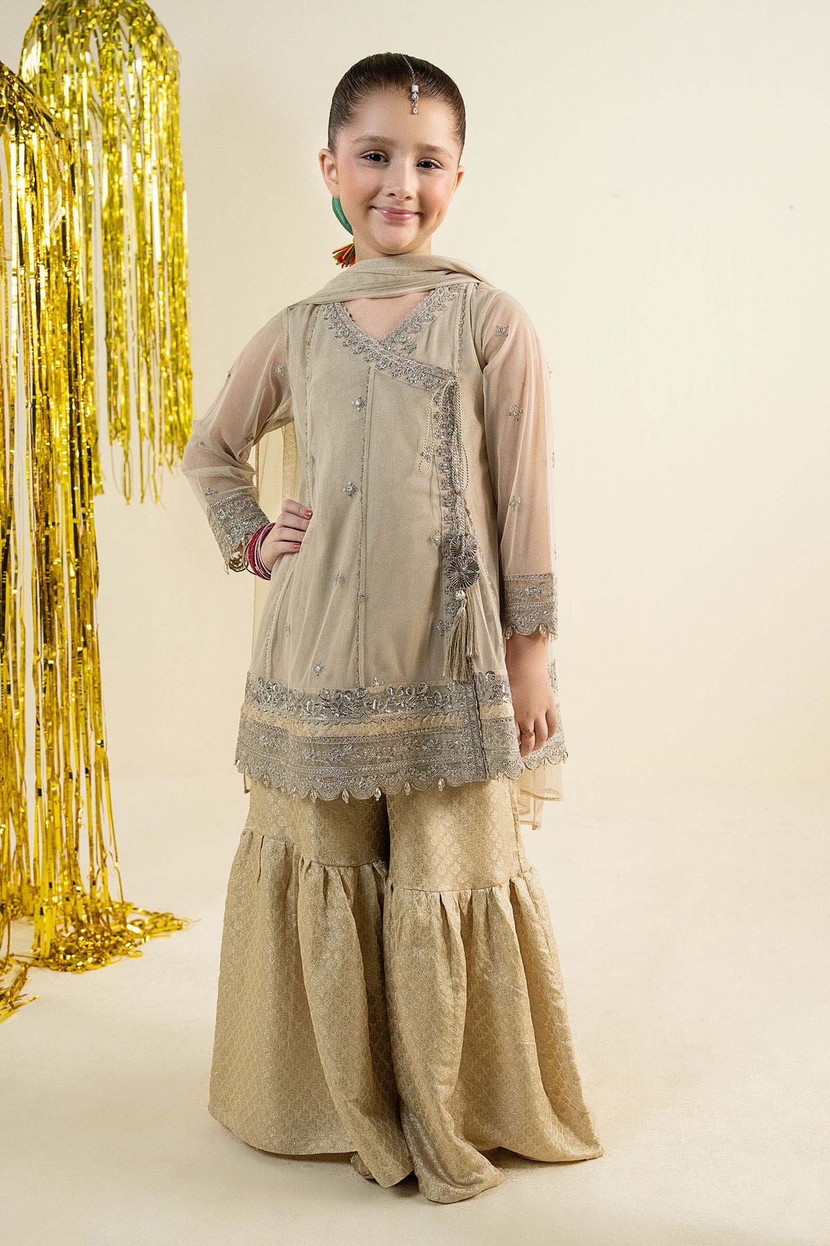 3 Piece Embroidered Net Suit