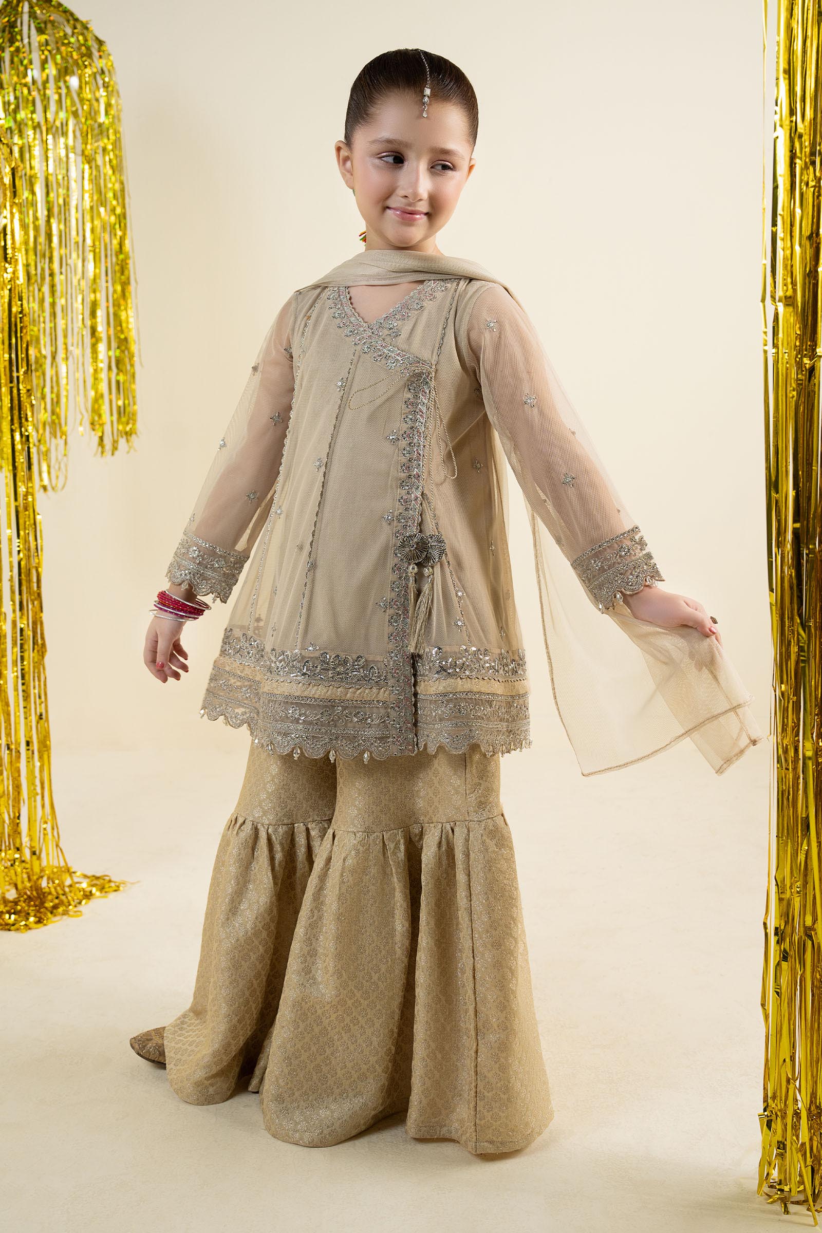 3 Piece Embroidered Net Suit