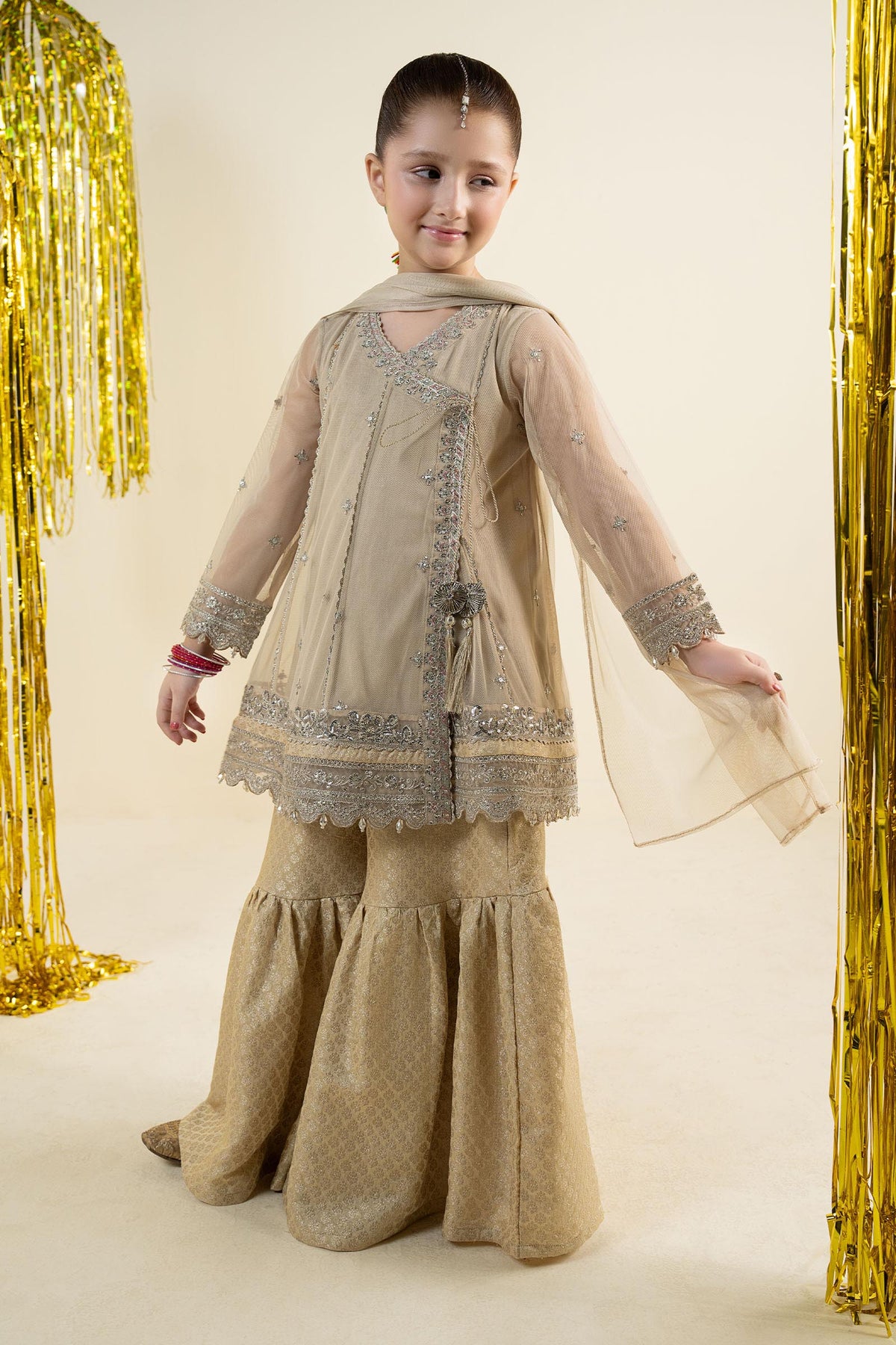 3 Piece Embroidered Net Suit