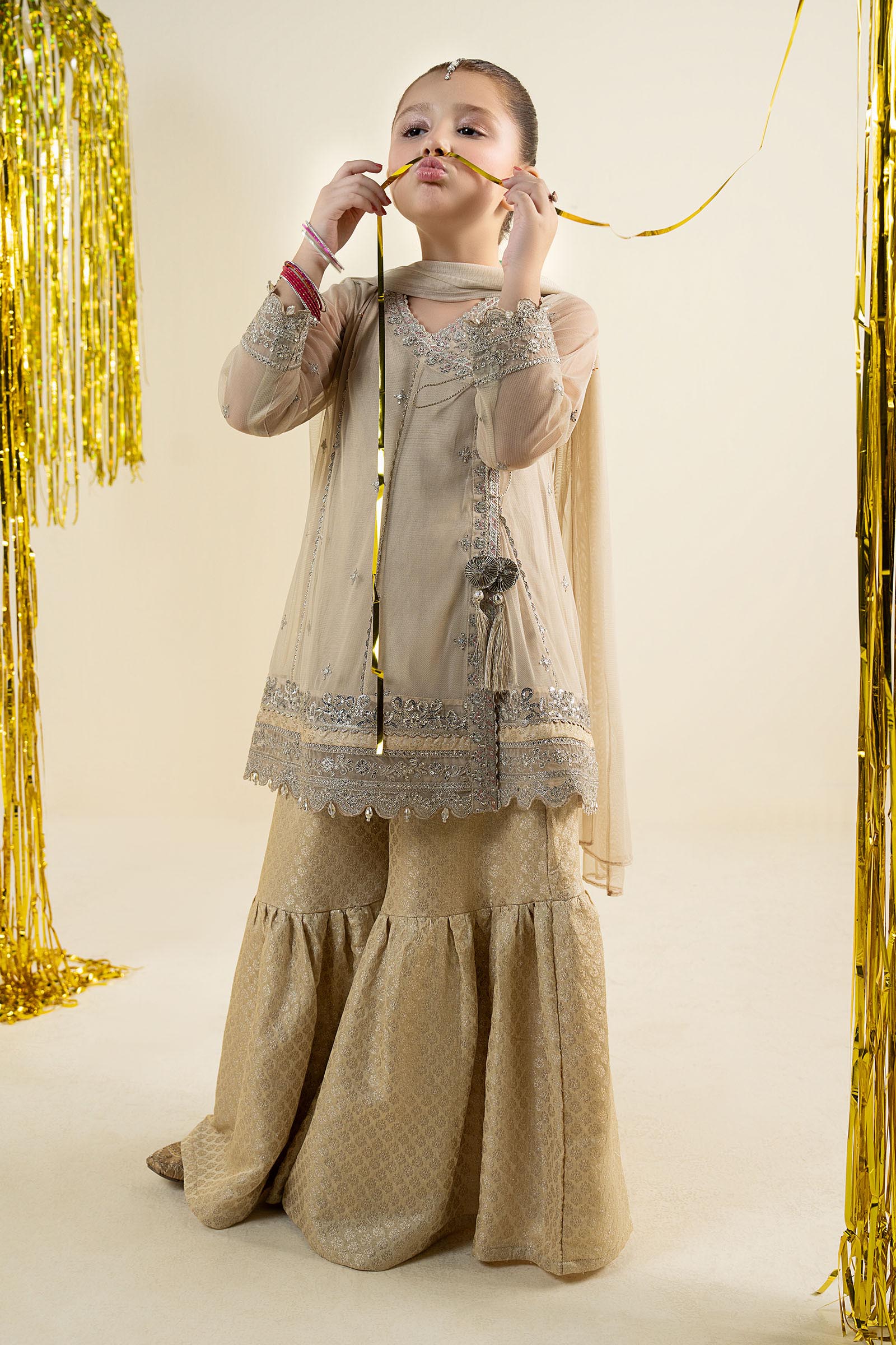 3 Piece Embroidered Net Suit