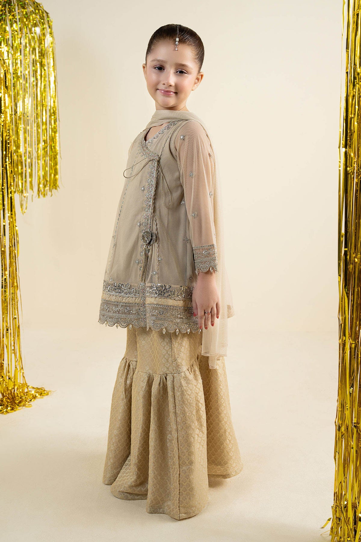 3 Piece Embroidered Net Suit