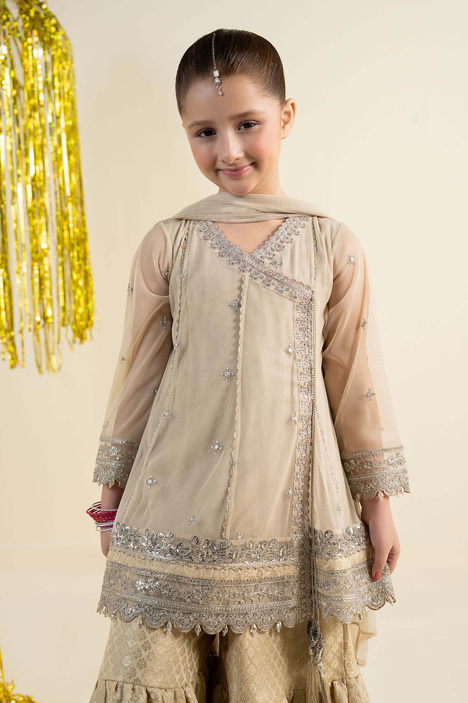 3 Piece Embroidered Net Suit