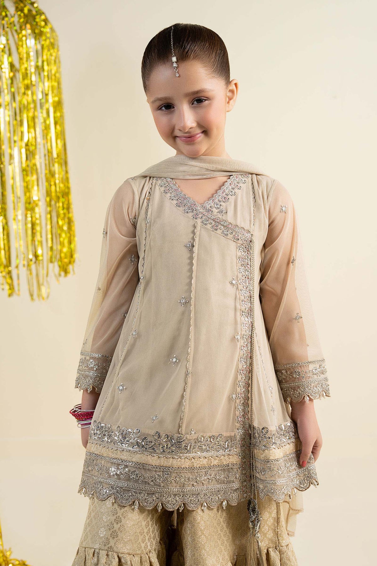 3 Piece Embroidered Net Suit