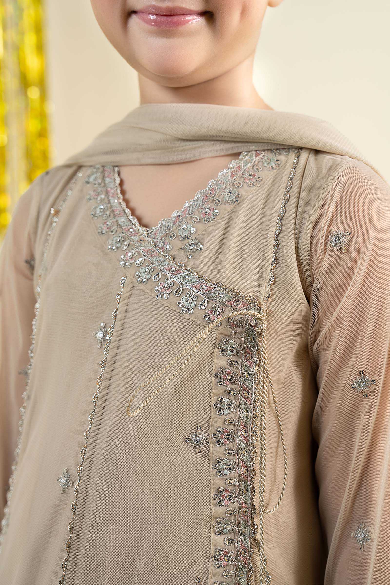 3 Piece Embroidered Net Suit