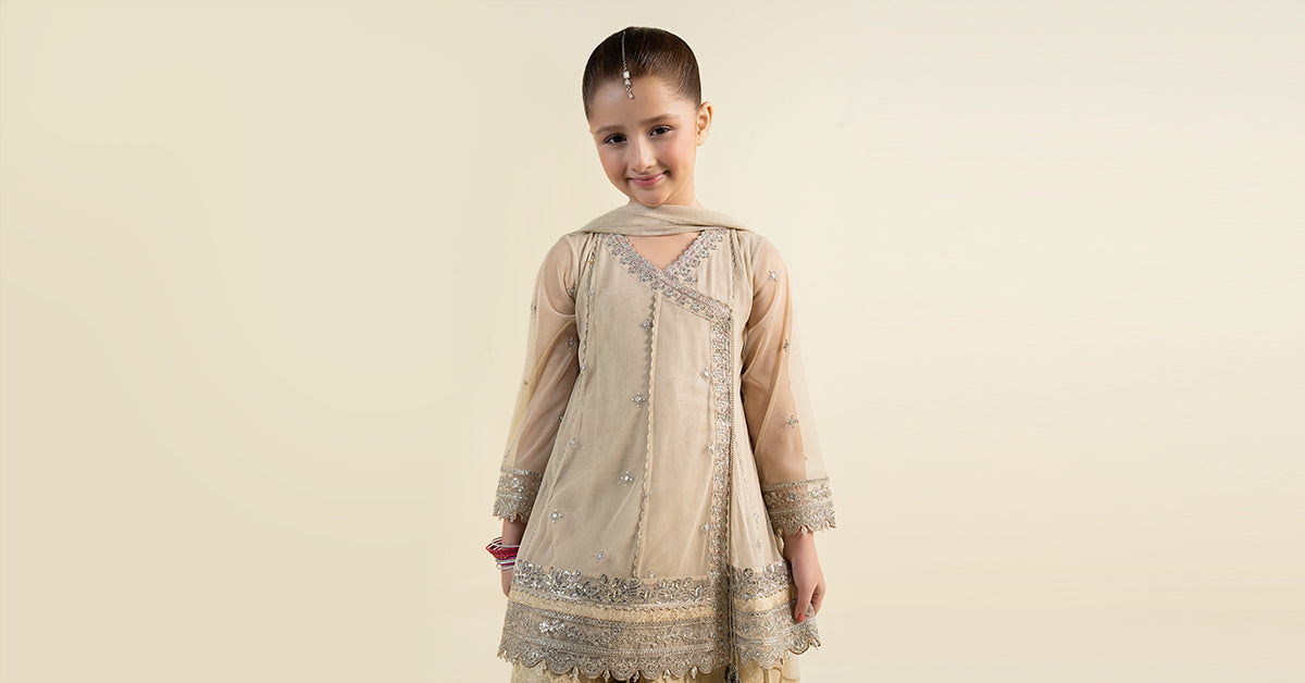 3 Piece Embroidered Net Suit