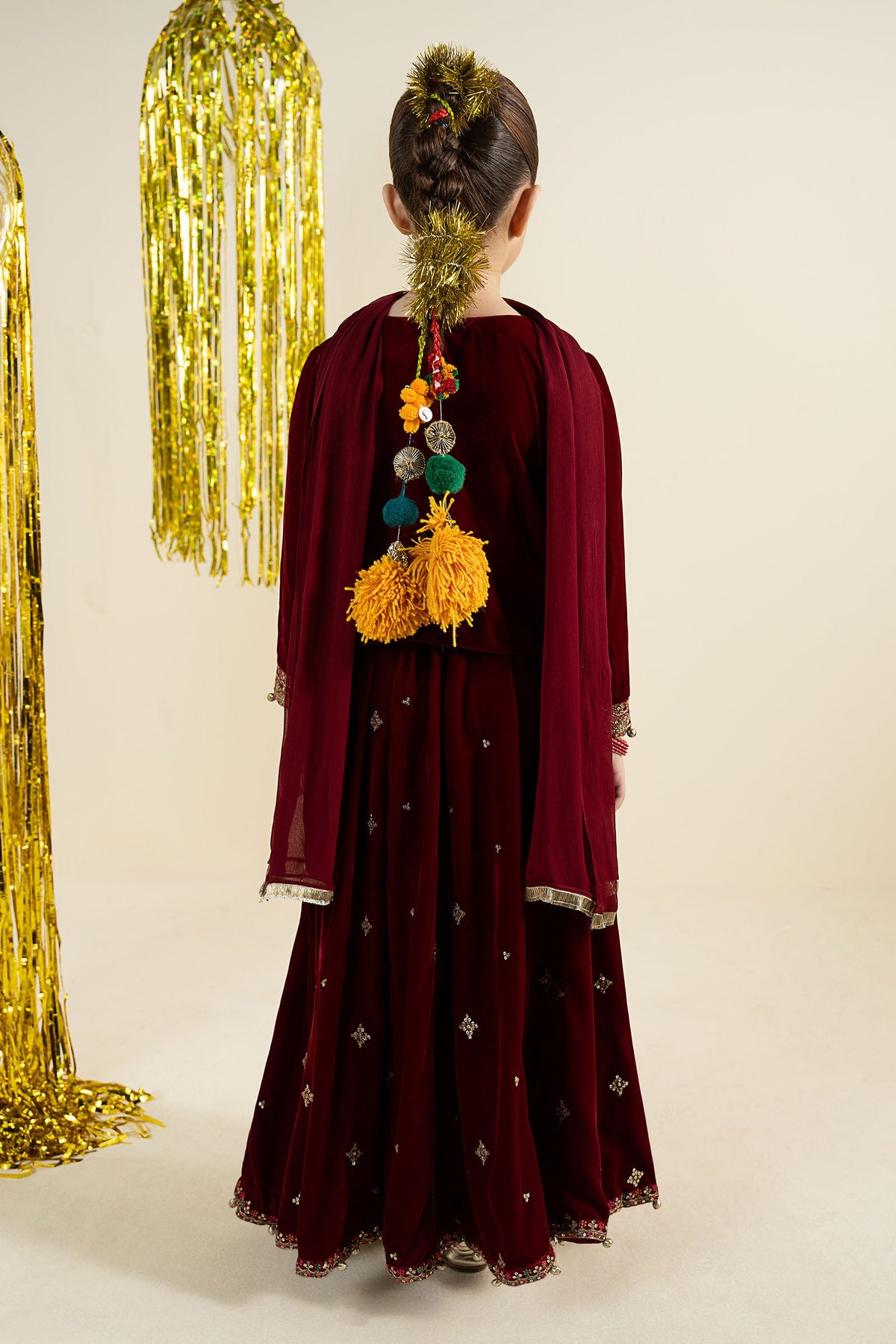 3 Piece Embroidered Velvet Suit