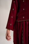 3 Piece Embroidered Velvet Suit