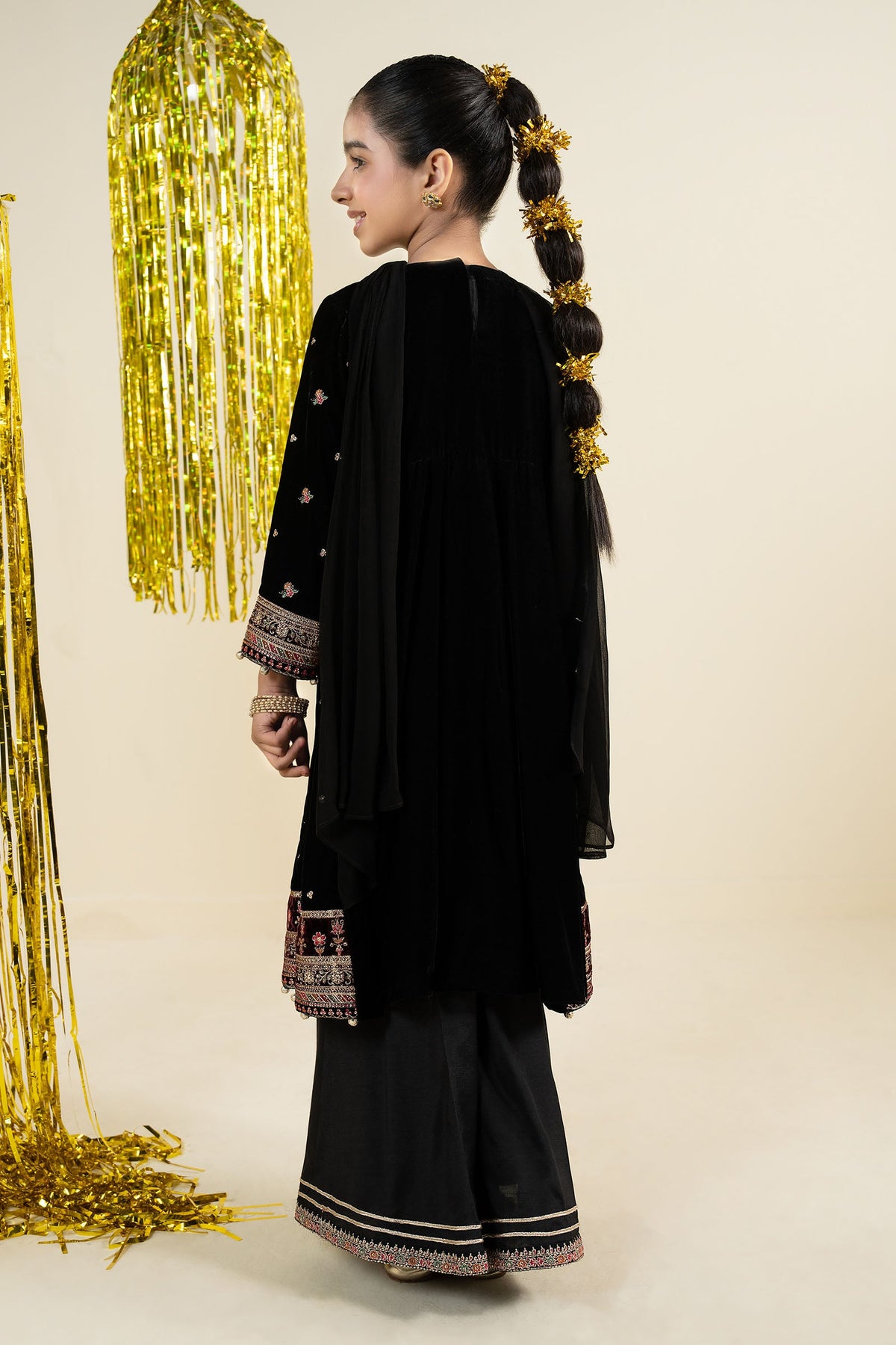 3 Piece Embroidered Velvet Suit