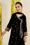 3 Piece Embroidered Velvet Suit