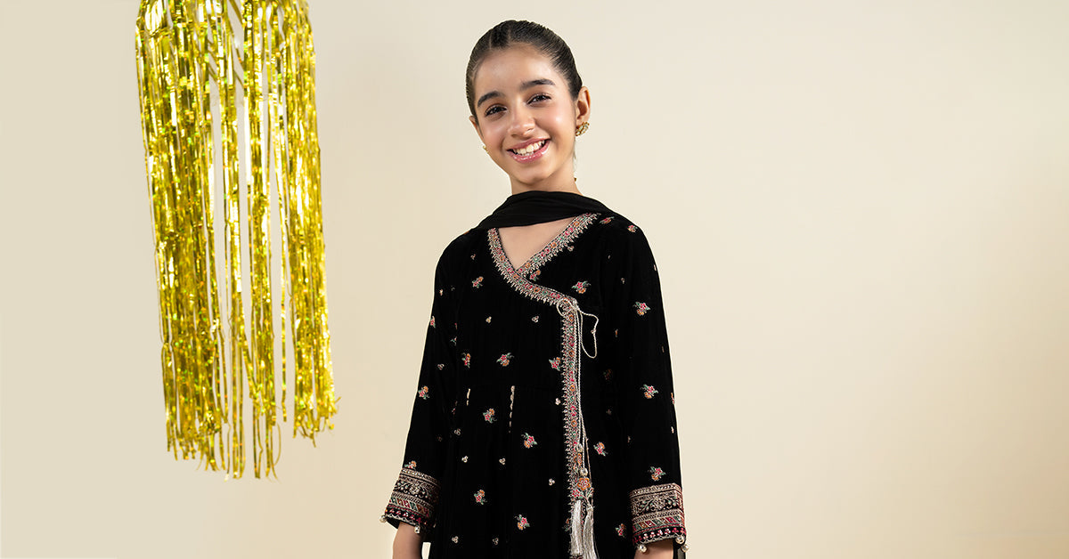 3 Piece Embroidered Velvet Suit