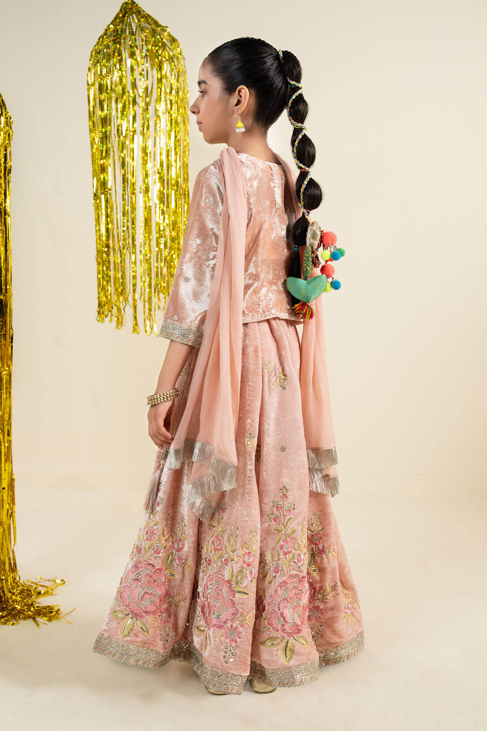 3 Piece Embroidered Velvet Suit