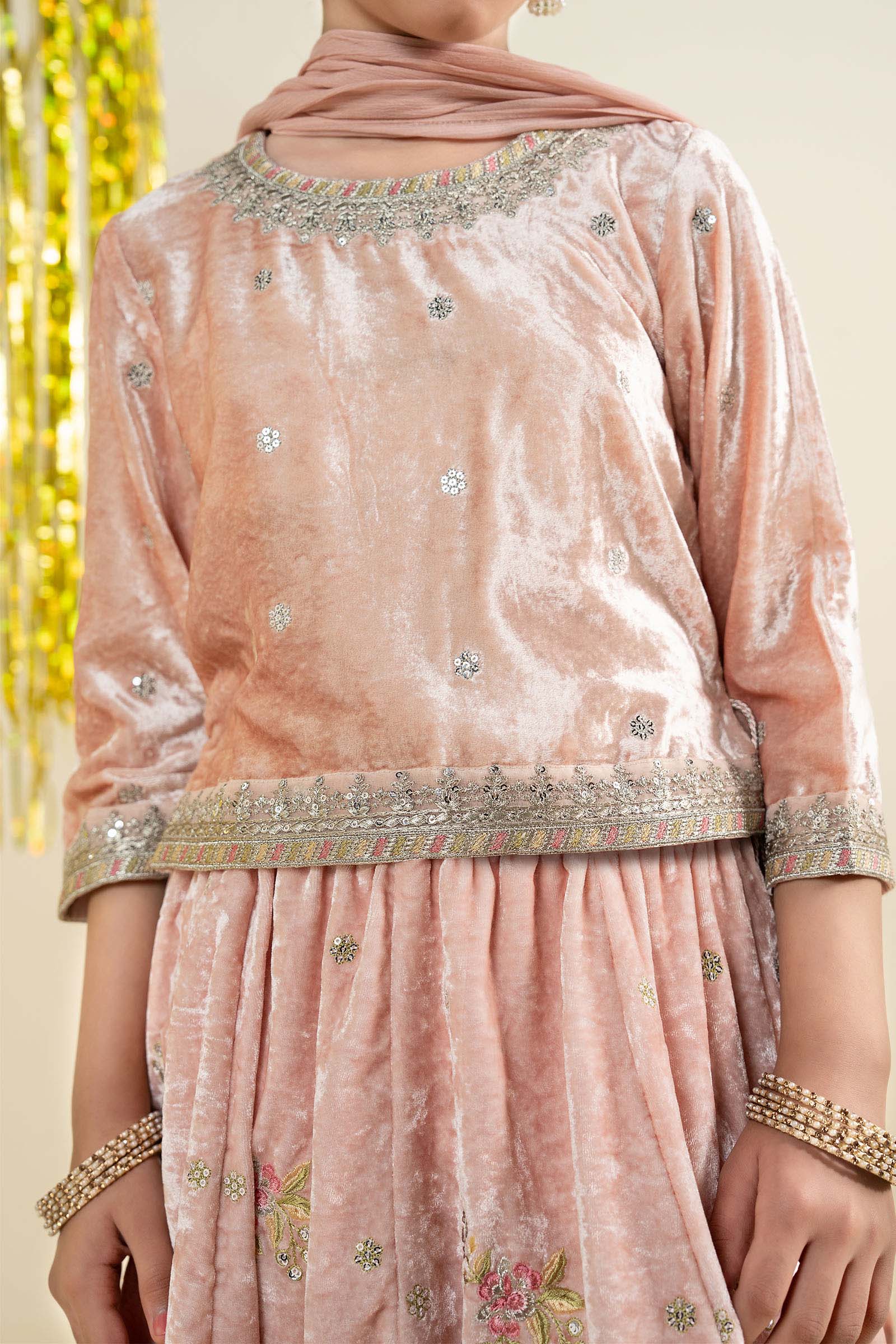 3 Piece Embroidered Velvet Suit