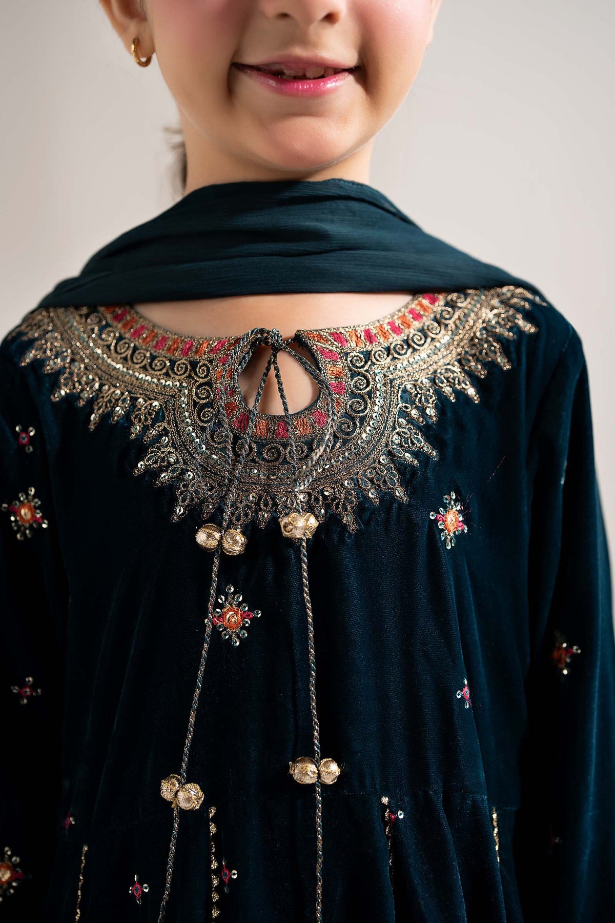 3 Piece Embroidered Velvet Suit