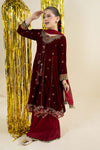 3 Piece Embroidered Velvet Suit
