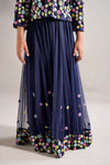 2 Piece Embroidered Net Suit