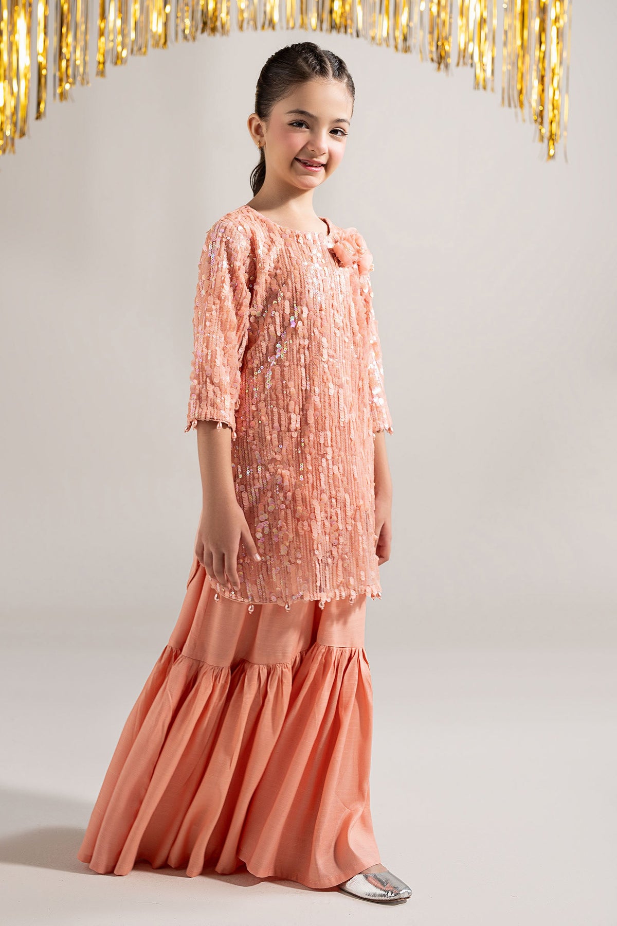 2 Piece Embellished Net Suit