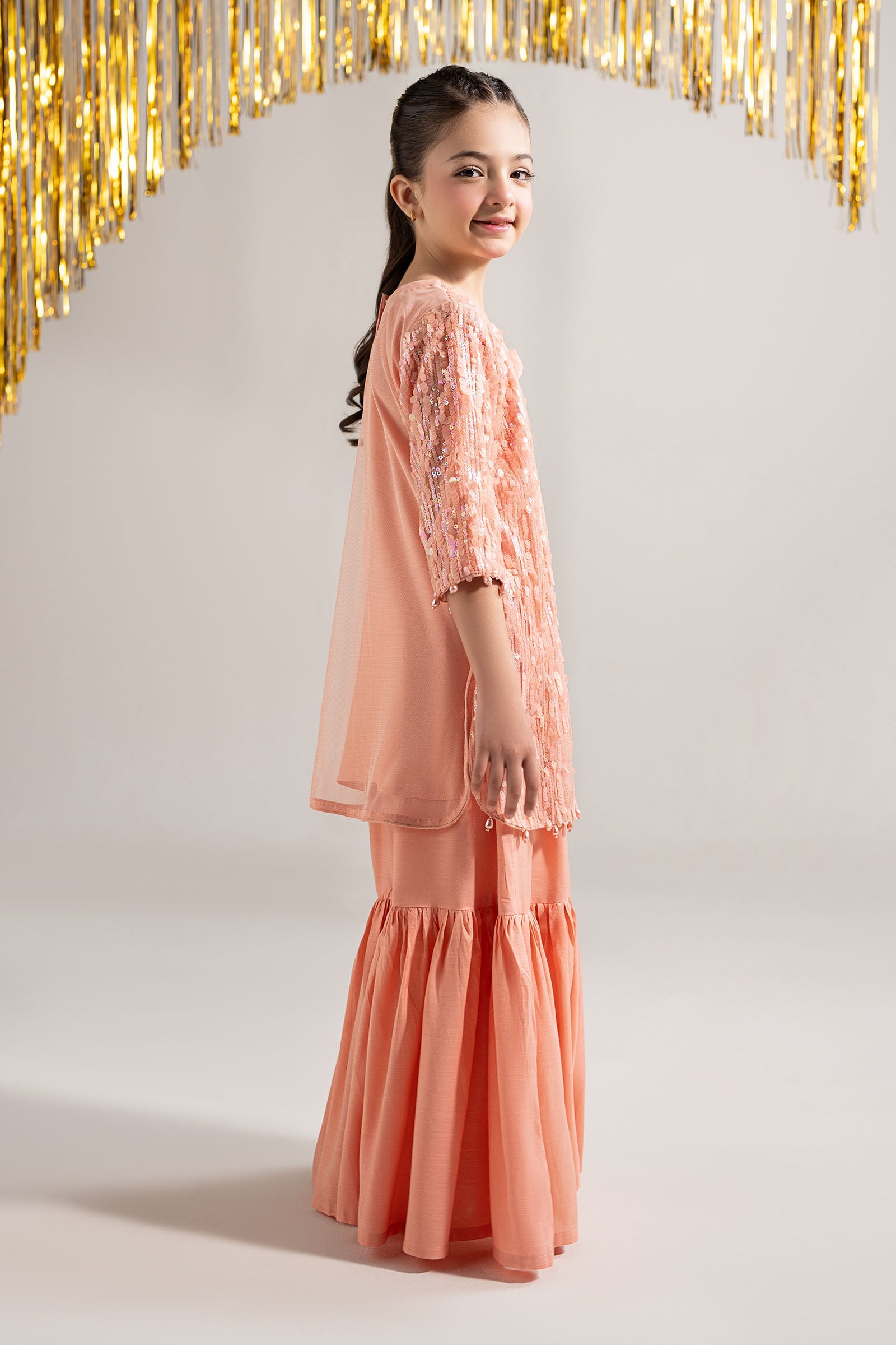 2 Piece Embellished Net Suit