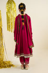 3 Piece Embroidered Satin Suit